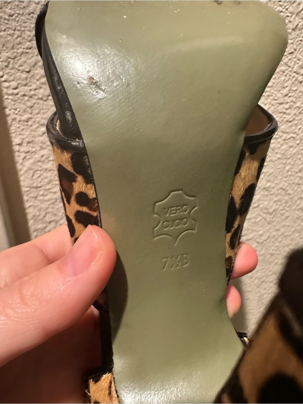 Audrey Brooke Leopard Print D'Orsay Peep-Toe Heels - Tan and Black 7.5 - Picture 2 of 3
